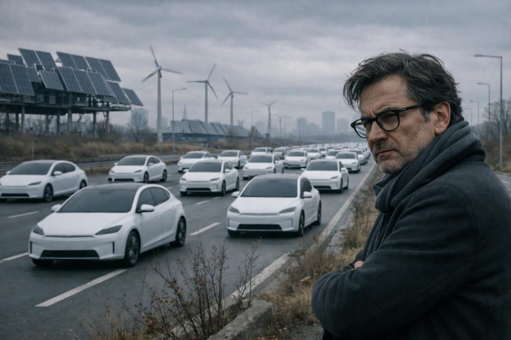 sylvain lyve dénonce une transition énergétique dénuée de bon sens, critiquant l'électrique sans passion et appelant à repenser nos choix pour un avenir durable.